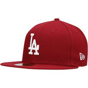 New Era Men's Cardinal Los Angeles Dodgers White Logo 59FIFTY Fitted Hat