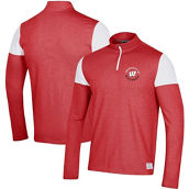 Men's Under Armour Red Wisconsin Badgers Gameday Tri-Blend Quarter-Zip Jacket