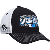 Men's Zephyr Black/White Iowa Hawkeyes 2022 Big Ten Men's Basketball Conference Tournament Champions Locker Room Adjustable Hat
