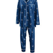 Women's WEAR by Erin Andrews Royal Indianapolis Colts Long Sleeve Button-Up Shirt & Pants Sleep Set