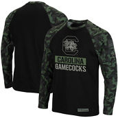 Colosseum Men's Black/Camo South Carolina Gamecocks OHT Military Appreciation Big & Tall Raglan Long Sleeve T-Shirt