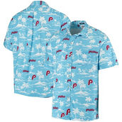 Men's Reyn Spooner Light Blue Philadelphia Phillies Vintage Short Sleeve Button-Up Shirt