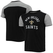 Men's Majestic Threads Black/Gray New Orleans Saints Field Goal Slub T-Shirt