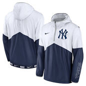 Men's Nike White/Navy New York Yankees Overview Half-Zip Hoodie Jacket