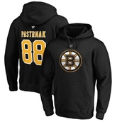 Men's Fanatics Branded David Pastrnak Black Boston Bruins Authentic Stack Name & Number Pullover Hoodie