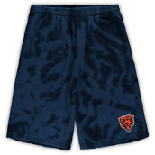 Men's Navy Chicago Bears Big & Tall Tie-Dye Shorts