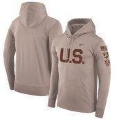 Nike Men's Oatmeal Army Black Knights Rivalry U.S. Therma Pullover Hoodie