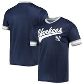 Men's Stitches Navy/Gray New York Yankees Cooperstown Collection V-Neck Team Color Jersey
