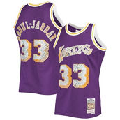 Mitchell & Ness Men's Kareem Abdul-Jabbar Purple Los Angeles Lakers 1996-97 Hardwood Classics NBA 75th Anniversary Diamond Swingman Jersey