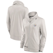 Women's Fanatics Branded Cream Pittsburgh Steelers Break It Loose Cowl Neck Full-Zip Sweatshirt