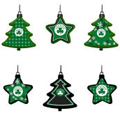 Boston Celtics Six-Pack Shatterproof Tree And Star Ornament Set