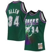 Men's Mitchell & Ness Ray Allen Green Milwaukee Bucks 1996-97 Hardwood Classics NBA 75th Anniversary Diamond Swingman Jersey