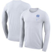 Men's Nike White North Carolina Tar Heels Logo Stack Legend Performance Long Sleeve T-Shirt