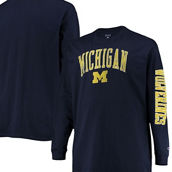 Champion Men's Navy Michigan Wolverines Big & Tall 2-Hit Long Sleeve T-Shirt