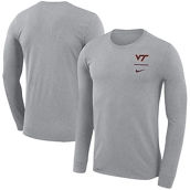 Nike Men's Gray Virginia Tech Hokies Logo Stack Legend Performance Long Sleeve T-Shirt