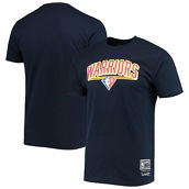 Men's Mitchell & Ness Navy Golden State Warriors Classic Edition Warriors Origin 75th Anniversary Wordmark T-Shirt