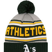 Men's New Era Green Oakland Athletics Cheer Cuffed Knit Hat with Pom