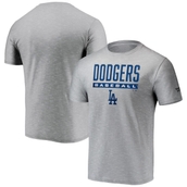 Men's Fanatics Branded Gray Los Angeles Dodgers Win Stripe Space-Dye T-Shirt