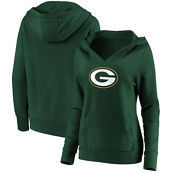 Women's Fanatics Branded Green Green Bay Packers Primary Team Logo V-Neck Pullover Hoodie