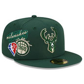 Men's New Era Hunter Green Milwaukee Bucks Back Half Team 59FIFTY Fitted Hat