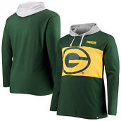 Men's Fanatics Branded Green Green Bay Packers Big & Tall Logo Hoodie Long Sleeve T-Shirt