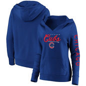 Women's Fanatics Branded Royal Chicago Cubs Core High Class Crossover Pullover Hoodie