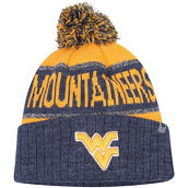 Youth Top of the World Navy West Virginia Mountaineers Below Zero Cuffed Knit Hat With Pom