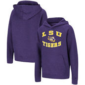 Youth Colosseum Heathered Purple LSU Tigers Circling Raglan Pullover Hoodie