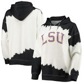 Women's Gameday Couture White/Black LSU Tigers For the Fun Double Dip-Dyed Pullover Hoodie