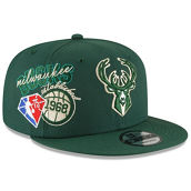 Men's New Era Hunter Green Milwaukee Bucks Back Half 9FIFTY Snapback Adjustable Hat