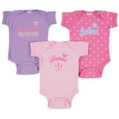 Girls Infant Soft as a Grape Pink/Purple Houston Astros 3-Pack Rookie Bodysuit Set