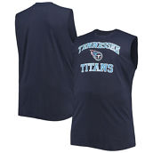 Men's Navy Tennessee Titans Big & Tall Muscle Tank Top