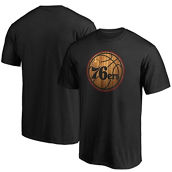 Men's Fanatics Branded Black Philadelphia 76ers Hardwood Logo T-Shirt