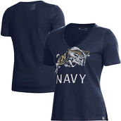 Under Armour Women's Navy Navy Midshipmen Logo Performance V-Neck T-Shirt