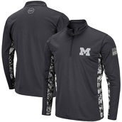 Colosseum Men's Charcoal Michigan Wolverines OHT Military Appreciation Digi Camo Quarter-Zip Jacket