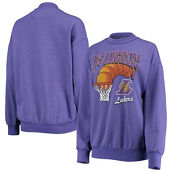 Majestic Threads Women's Threads Purple Los Angeles Lakers Bank Shot Pullover Tri-Blend Sweatshirt