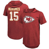 Majestic Threads Men's Patrick Mahomes Red Kansas City Chiefs Player Name & Number Tri-Blend Hoodie T-Shirt