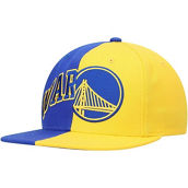 Men's Mitchell & Ness Royal/Gold Golden State Warriors Half and Half Snapback Hat