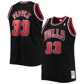 Men's Mitchell & Ness Scottie Pippen Black Chicago Bulls Big & Tall Hardwood Classics Swingman Jersey