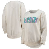 Women's Pressbox Cream North Carolina Tar Heels Multi-Pastel Oversized Pullover Sweatshirt