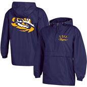 Women's Champion Purple LSU Tigers Packable Half-Zip Light Rain Jacket