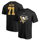 Men's Fanatics Branded Evgeni Malkin Black Pittsburgh Penguins Authentic Stack Name & Number T-Shirt