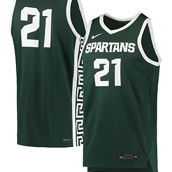 Men's Nike #21 Green Michigan State Spartans Replica Basketball Jersey