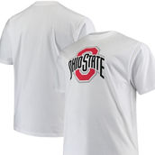 Men's Profile White Ohio State Buckeyes Big & Tall Distressed Helmet Logo Choice T-Shirt