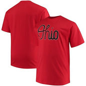 Men's Profile Scarlet Ohio State Buckeyes Big & Tall Distressed Helmet Logo Choice T-Shirt