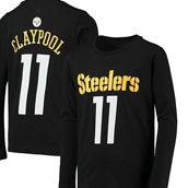 Youth Chase Claypool Black Pittsburgh Steelers Mainliner Player Name & Number Long Sleeve T-Shirt