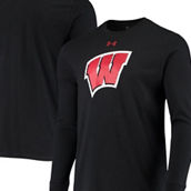 Men's Under Armour Black Wisconsin Badgers School Logo Long Sleeve T-Shirt