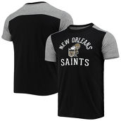 Majestic Threads Men's Threads Black/Heathered Gray New Orleans Saints Gridiron Classics Field Goal Slub T-Shirt