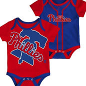Infant Red/Royal Philadelphia Phillies Double 2-Pack Bodysuit Set