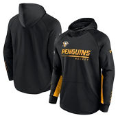 Men's Fanatics Branded Black Pittsburgh Penguins Authentic Pro Locker Room Raglan Pullover Hoodie